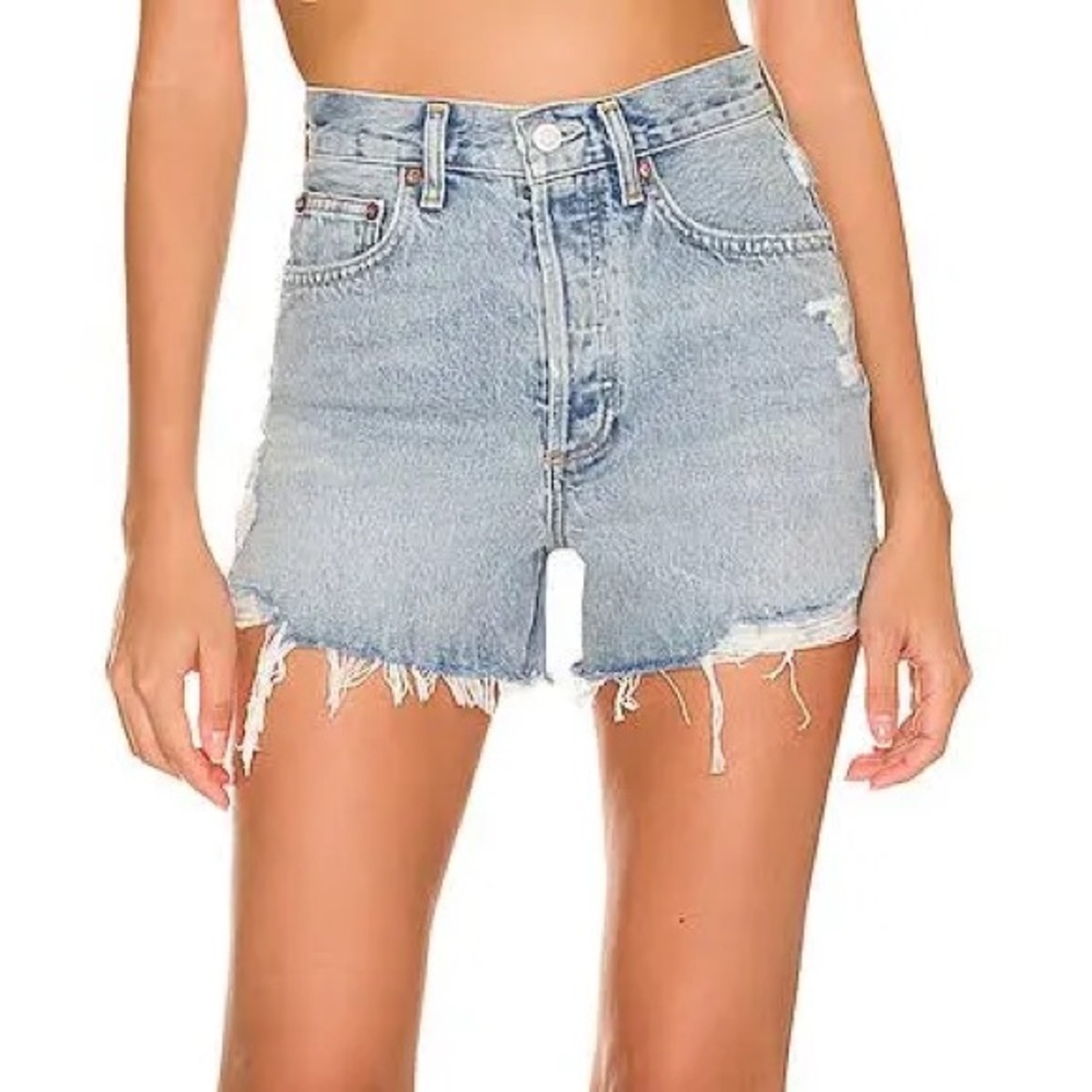 Agolde Dee Blue Denim Shorts
